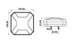 LED Neon Φανός Οπίσθιος 12V Φρένων - Φλας - Όπισθεν - Πορείας 140mm X 140mm X 53.5mm