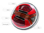 LED Neon Е-Мark Φανός Οπίσθιος 12V / 24V Φρένων - φλας - Όπισθεν - Πορείας - Ομίχλης  140mm X 140mm X 50mm IP67