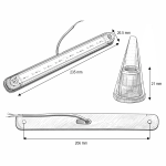 LED Φωτιστικό Πλευρικής Σήμανσης NEON Κόκκινο 16 LED 12V - 24V IP68 235mm X 26mm X 21mm