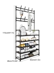 Μεταλλική Παπουτσοθήκη με 5 Ράφια 80cm x 26cm x 170cm Μαύρη