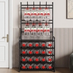 Μεταλλική Παπουτσοθήκη με 5 Ράφια 80cm x 26cm x 170cm Μαύρη