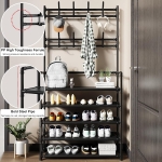 Μεταλλική Παπουτσοθήκη με 5 Ράφια 80cm x 26cm x 170cm Μαύρη