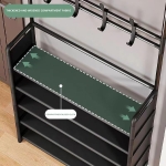 Μεταλλική Παπουτσοθήκη με 5 Ράφια 80cm x 26cm x 170cm Μαύρη
