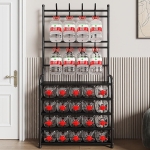 Μεταλλική Παπουτσοθήκη με 5 Ράφια 60cm x 26cm x 170cm Μαύρη