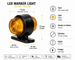 LED Όγκου SMD Κερατάκι 12V / 24V IP66 Πορτοκαλί / Πορτοκαλί 7cm