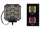 LED Προβολέας - Φανάρι Οπίσθιος DEMMON 9-32 Volt 27W Φρένο / Φλας / Πορείας / Όπισθεν - Λευκό / Πορτοκαλί / Κόκκινο 120mm x 136mm x 43mm IP67 E-mark E9