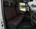 Σετ Καλύμματα Αυτοκινήτου για 2+1 MERCEDES SPRINTER W906 2006 - 2018 ECO Δέρμα Μαύρο με Κόκκινο Κέντημα