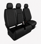 Σετ Καλύμματα Αυτοκινήτου για 2+1 MERCEDES SPRINTER W906 2006 - 2018 ECO Δέρμα Μαύρο με Μαύρο Κέντημα