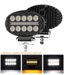 LED Προβολέας SLIM 10-30 Volt Υψηλής Ισχύος Λευκό / DRL Πορτοκαλί 140mm x 88mm x 43mm IP68