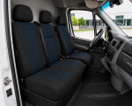 Σετ Καλύμματα Αυτοκινήτου για 2+1 MERCEDES SPRINTER W906 2006 - 2018 Ύφασμα Μαύρο με Μπλέ Κέντημα