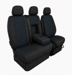 Σετ Καλύμματα Αυτοκινήτου για 2+1 MERCEDES SPRINTER W906 2006 - 2018 Ύφασμα Μαύρο με Μπλέ Κέντημα