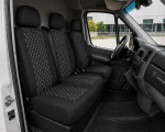 Σετ Καλύμματα Αυτοκινήτου για 2+1 MERCEDES SPRINTER W906 2006 - 2018 Ύφασμα Μαύρο με Λευκό Κέντημα