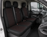 Σετ Καλύμματα Αυτοκινήτου για 2+1 FORD TRANSIT CUSTOM 2009+ ECO Δέρμα Μαύρο με Κόκκινο Κέντημα