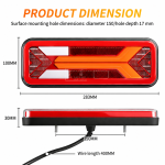 LED Neon Е-Мark Φανός Οπίσθιος 12V / 24V Φρένων - Tρεχούμενο φλας - Όπισθεν - Πορείας - Ομίχλης 283mm X 100mm X 30mm IP67
