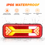 Σετ 2 Τεμάχια LED Neon Е-Мark Φανός Οπίσθιος 12V / 24V Φρένων - Tρεχούμενο φλας - Όπισθεν - Πορείας - Ομίχλης 283mm X 100mm X 30mm IP67