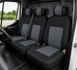 2+1 Πολυτελή γκρι καλύμματα καθισμάτων για Mercedes Sprinter - Vito / Vw Crafter - T5 / Ford Transit / Peugeot / Iveco Υφασμάτινα