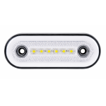 LED Όγκου Πλευρικής Σήμανσης με 6 LED και NEON Εφέ Λευκό 12V / 24V IP68 115mm x 44mm x 16mm