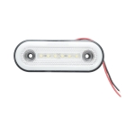 LED Όγκου Πλευρικής Σήμανσης με 6 LED και NEON Εφέ Λευκό 12V / 24V IP68 115mm x 44mm x 16mm