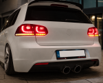 Πίσω Φανάρια Led Vw Golf 6 2008 - 2014 Gti R Design Τρέχουμενο Φλας Κόκκινα Σετ 2τμχ