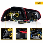 Πίσω Φανάρια Led Vw Golf 6 2008 - 2014 Gti R Design Τρέχουμενο Φλας Κόκκινα Σετ 2τμχ