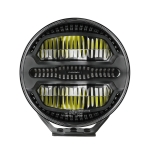 LED Προβολέας Ψυχρό Λευκό 10-30 Volt Υψηλής Ισχύος 175W με DRL Πορτοκαλί / Λευκό ø228.5mm IP68  E-mark