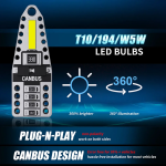 T10 LED Can Bus 2 SMD 7020 12V Ψυχρό Λευκό 2 Τεμάχια