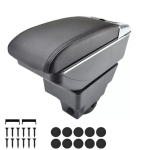 Δερμάτινο Υποβραχιόνιο για Opel Astra J 2009–2018 MK4 - Οικολογικό δέρμα - Μαύρο