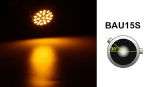 Λαμπτήρας LED BAU15S (1156) 22 SMD 12V Πορτοκαλί 1 Τεμάχιο