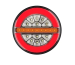 LED Е-Мark Φανός Οπίσθιος ΝΕΟΝ 12V / 24V 4 Λειτουργίες Φρένων - Tρεχούμενο φλας - Πορείας με Καλώδιο Ø13cm