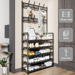 Μεταλλική Παπουτσοθήκη με 5 Ράφια 80cm x 26cm x 170cm Μαύρη